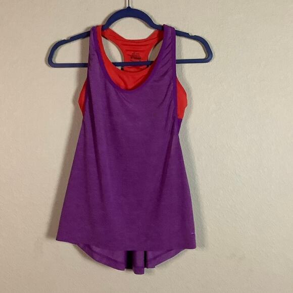 Nike Women's Purple Tank with Built in red Sports Bra Sz SP - Picture 1 of 4